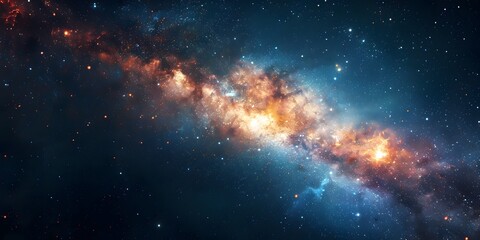 Naklejka premium Majestic Cosmic Landscape Showcasing the Wonders of the Universe and Inspiring Awe in Amateur Astronomers