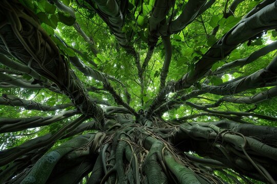 2021-11-10 A LARGE BLOOMING EARPOD TREE ON KAUAI HAWAII WITH RAIN CLOUDS MOVING IN. Beautiful simple AI generated image in 4K, unique.
