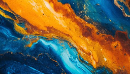 colorful orange and blue marble effect background
