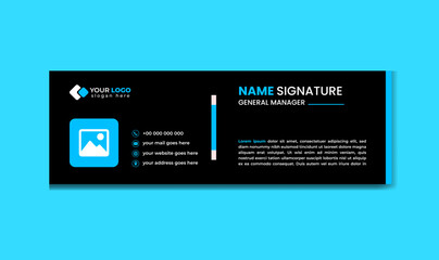 Unique Modern Email Signature Design template. Email signature template design vector banner Business e signature clean professional design