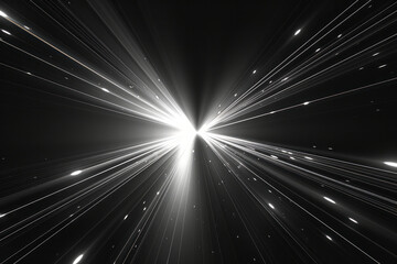 A dynamic explosion of vector lines, radiating energy from a central vanishing point,