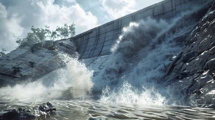 Engineered Dam Failure: A Striking Representation of Water's Power and Destructive Capabilities