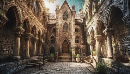 architectural medieval fantasy old building environment