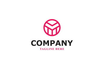 letter m inside a circle modern logo