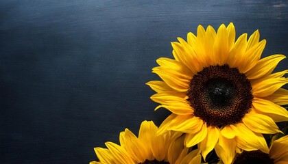 extravagant sunflowers on dark background golden and black color shades made with generative ai