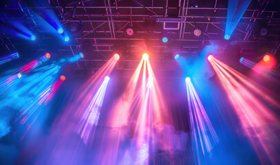Group of Lights Illuminating a Stage