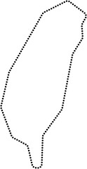 Fototapeta premium dot line drawing of taiwan map.