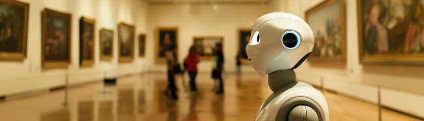 In the quiet corners of the museum, the guide robot whispered secrets about the artworks to an enthralled audience