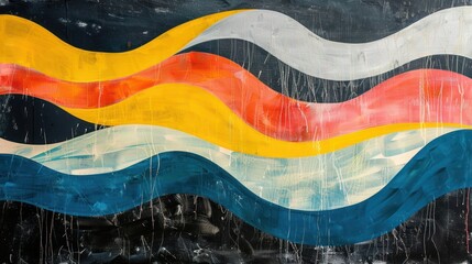 Wave Painting on Wall