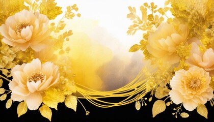 transparent romantic elegant blush and gold floral frame background invitation announcement png