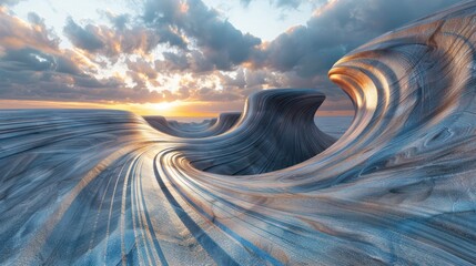 A Painting of a Wave in the Ocean