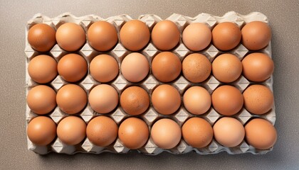 fresh eggs for sale at a market, rown eggs in a cardboard egg carton isolated on white, Colorful chicken eggs in tray