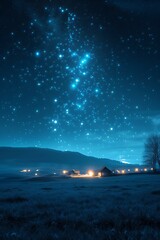 A surreal night sky filled with constellations. AI generate illustration