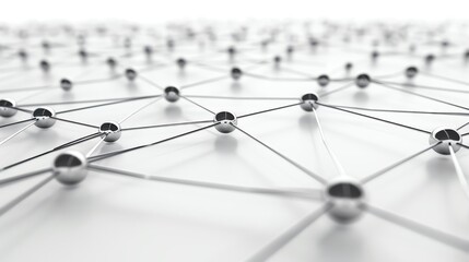 Sleek, professional blockchain network illustration with interconnected nodes and lines on a clear background, designed for educational content with large text areas