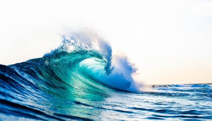 watercolor blue wave on white background