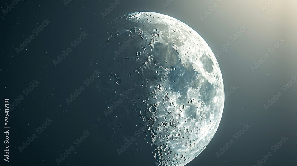 Wall mural eclipse: an illustration of a partial lunar eclipse, with a portion of the moon passing through eart