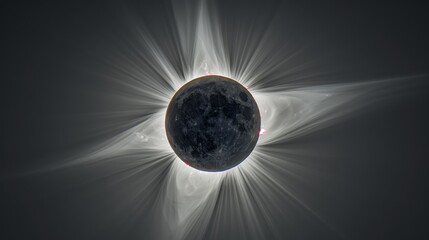 Naklejka premium Eclipse: An illustration of a solar eclipse, with the moon blocking the sun's light
