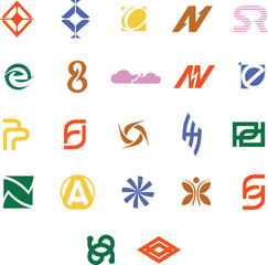 Abstract logos mega collection. Geometrical abstract logos