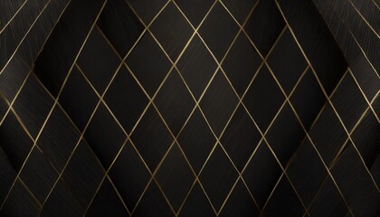 4k abstract luxury black grey gradient backgrounds with golden metallic striped grid geometric triangles graphic motion animation seamless dark backdrop carbon elegant wedding bg generative ai