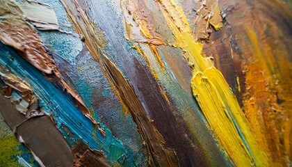 abstract and minimalist oil painting background with copy space colorful oil paint smears old...