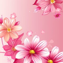 Pink flowers on a pink background