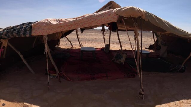 Bedouin nomadic camp in Sahara desert, Morocco