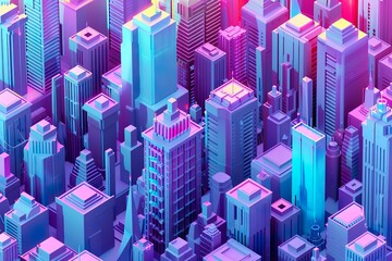 Obraz premium A dazzling city skyline at night, alive with neon lights and futuristic architecture, evoking a sense of advanced urban technology.