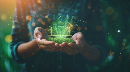 sustainable energy concept For sustainable energy at home Green energy for the environment