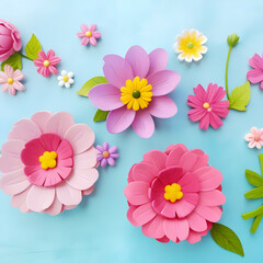 Handmade craft with paper flowers