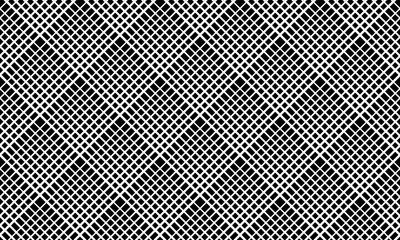 Abstract Seamless Geometric Checked Halftone Pattern. Black and White Textured Background.  - obrazy, fototapety, plakaty