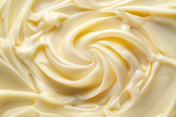 Lose yourself in the ivory swirls of liquid mayonnaise, its delicate fragrance and smooth flow evoking calm - obrazy, fototapety, plakaty