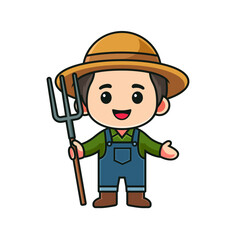 cute farmer cartoon character
