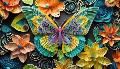 paper craft butterfly animal quilling patterns art painting illustration ultra hd wallpaper image
