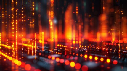 Fototapeta premium Binary code flowing through a circuit board