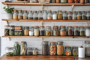 Nutritionist's Organized Pantry with a Variety of Healthy Foods
