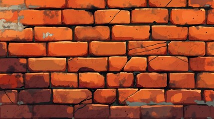 Illustration of an orange brick wall background.