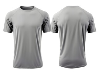 Heather gray t-shirt front and back view clothes mockup on isolated white background
