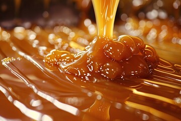 Dive into the golden depths of liquid caramel, its rich flavor and smooth texture offering a moment...