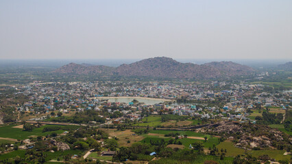 Fototapeta premium Panoramic view of the Gingee city near capital of tamil Nadu 
