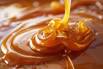Delve into the rich warmth of liquid caramel, its golden glow and luscious sweetness enveloping you in pure delight