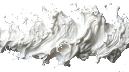 A white and gray image of a wave or splash of liquid, possibly milk or paint, against a white background.