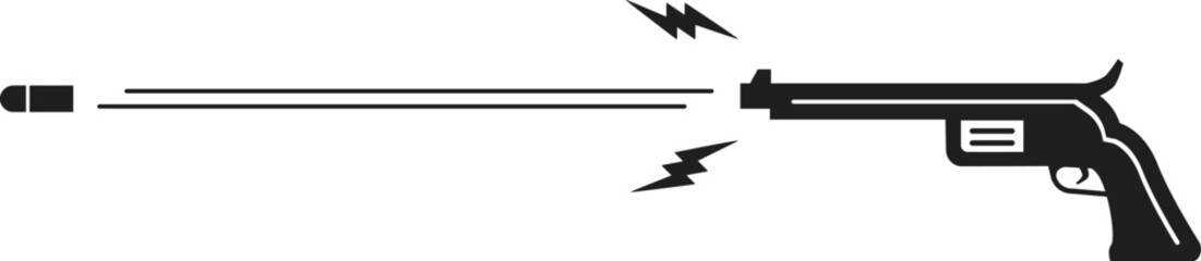 Gun bullet ammunition vintage logo, icon and symbol, with emblem vector illustration design