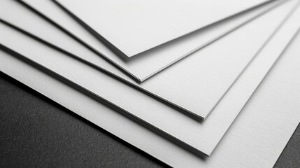 b'A stack of white paper on a black background'
