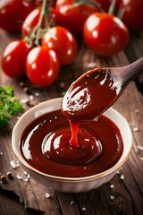 Lose yourself in the rich flavor of liquid ketchup, its glossy texture and savory aroma bringing delight