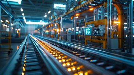 Fototapeta na wymiar b'Automated production line in a modern factory'