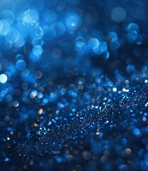 b'Blue abstract background with blurred bokeh lights'