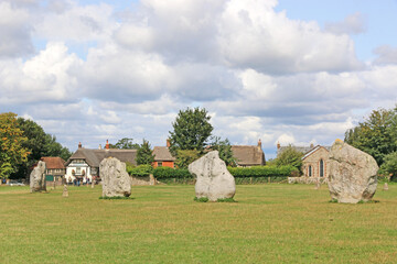 Standing stone circle at Avebury in Wiltshire	