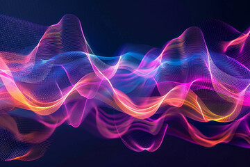 An abstract representation of sound waves in vibrant colors and flowing lines.