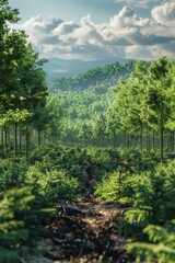 path through a dense summer forest