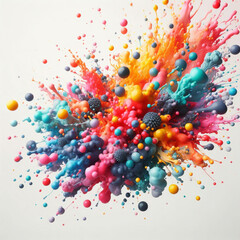 um arco-íris, um artista abstrato mistura aquarelas com maestria na tela, criando um padrão que vibra com vida.